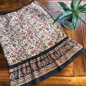 LOFT 100% Silk Batik Skirt